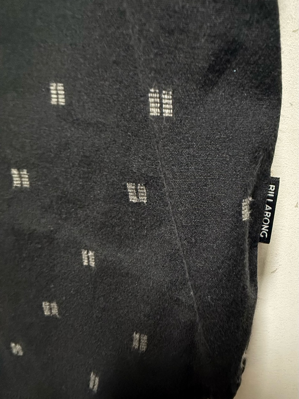 Billabong Black Short-Sleeve Button-Down with Micro Square Pattern - Picture 3 of 7